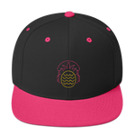 Super cool Hot pink and black baseball cap with Neon Pineapple and Headphones